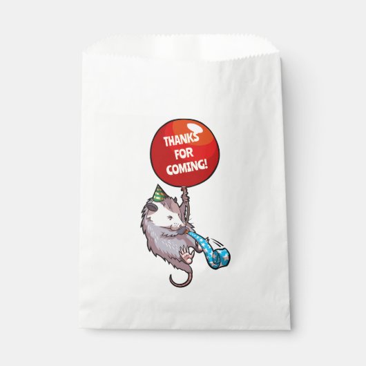 Sachets En Papier Cute Opossum Thanks For Coming! Party Red Balloon (Devant)