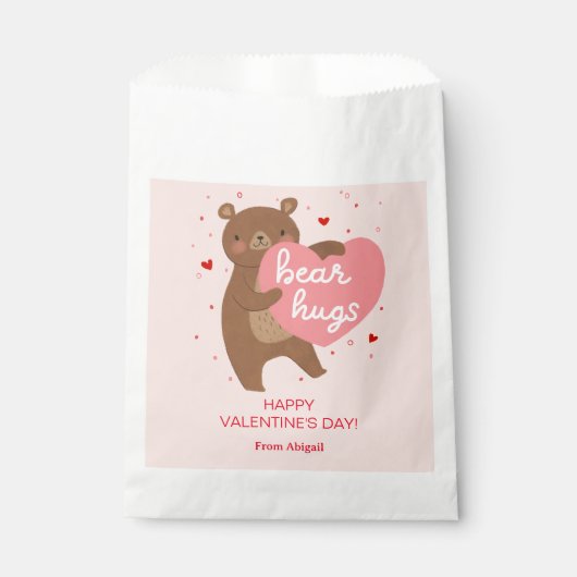 Sachets En Papier Cute ours Valentine (Devant)