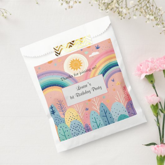 Sachets En Papier Cute Pastel Rainbow & Sun Above Forest (Scellé)