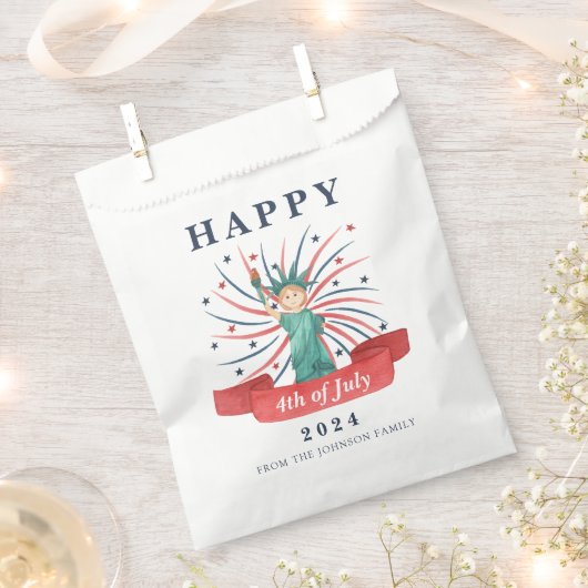 Sachets En Papier Cute Patriotique Rouge Blanc Et Bleu 4 juillet (Coupé)