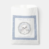 Sachets En Papier Cute Polar Ours Bleu Baby shower garçon d'hiver (Devant)