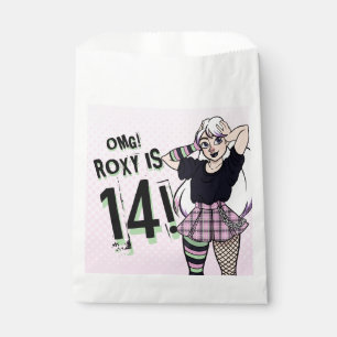 Sachets En Papier Cute Punk Ado Fille Nom Rose 14e anniversaire