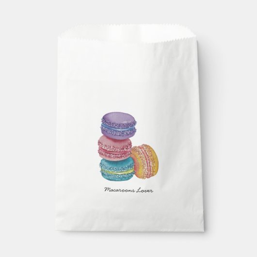 Sachets En Papier Cute Rainbow Macaroons In Watercolor (Devant)