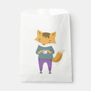 Sachets En Papier Cute renard avec tasse de thé