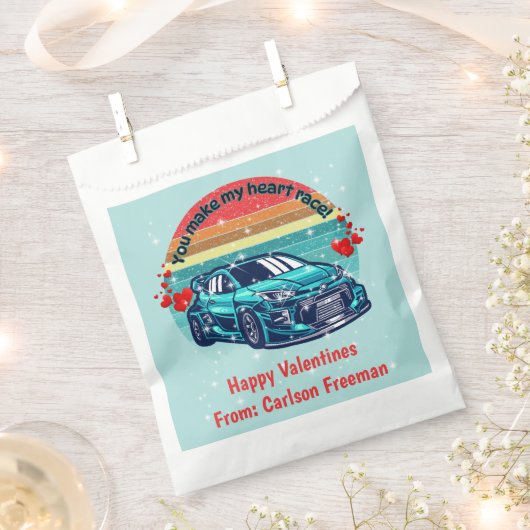 Sachets En Papier Cute Retro Sun Kids Valentines Car (Coupé)