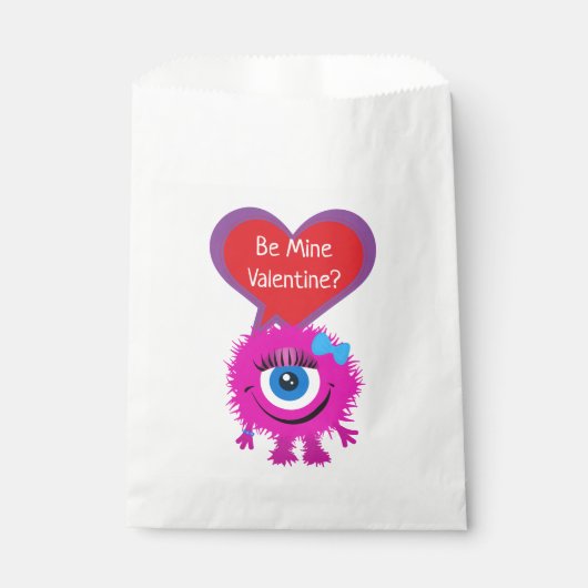 Sachets En Papier Cute rose Moster Valentine (Devant)