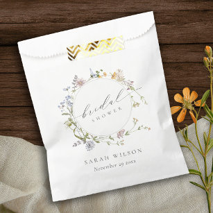 Sachets En Papier Cute Rustic Meadow Floral Wreath Fête des mariées