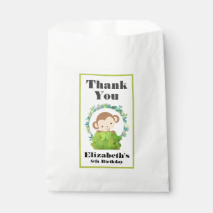 Sachets En Papier Cute Safari Singe Anniversaire Merci