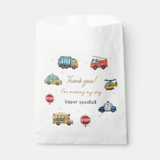 Sachets En Papier Cute Service Vehicle Birthday bash Favor Bags