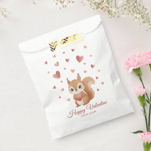 Sachets En Papier Cute Squirrel with Heart Valentine's Day (Scellé)