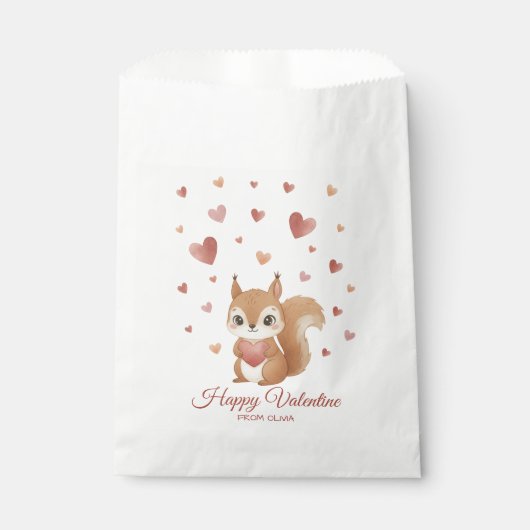 Sachets En Papier Cute Squirrel with Heart Valentine's Day (Devant)