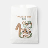 Sachets En Papier Cute Tiger Safari Wild One Boy 1ère fête d'anniver (Devant)