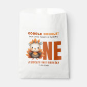 Sachets En Papier Cute Turkey Gobble Thanksgiving Fall 1st Birthday (Devant)