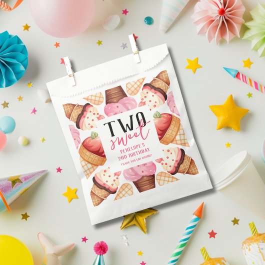 Sachets En Papier Cute Two Sweet Ice Cream 2e anniversaire