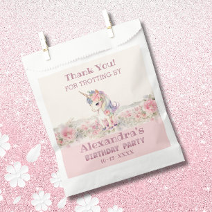 Sachets En Papier Cute Unicorn rose Merci d'anniversaire fille