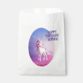 Sachets En Papier Cute Unicorne Blanche Avec Rose & Bleu Mane (Devant)