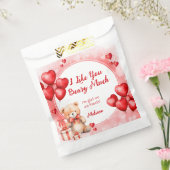 Sachets En Papier Cute Valentine Teddy avec Red Hearts Classroom (Scellé)