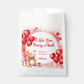 Sachets En Papier Cute Valentine Teddy avec Red Hearts Classroom (Devant)