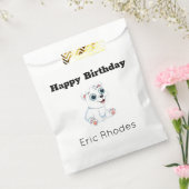 Sachets En Papier Cute white polar bear on gray birthday (Scellé)
