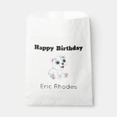 Sachets En Papier Cute white polar bear on gray birthday (Devant)