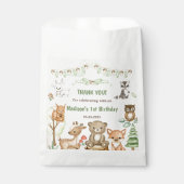 Sachets En Papier Cute Woodland Animaux 1er Anniversaire Fête Favori (Devant)