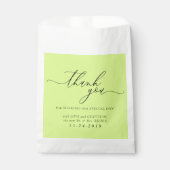Sachets En Papier Cyber Lime Jet Black Formal Minimalist Wedding (Devant)