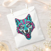 Sachets En Papier Cyberpunk Neon Wolf - Synthwave Robotic Animal (Coupé)
