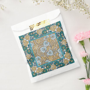 Sachets En Papier cyclamen bleu art nouveau fleur botanique