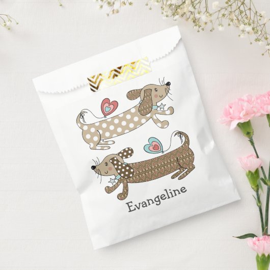 Sachets En Papier Dachshund, chien de saucisse personnalisé (Scellé)