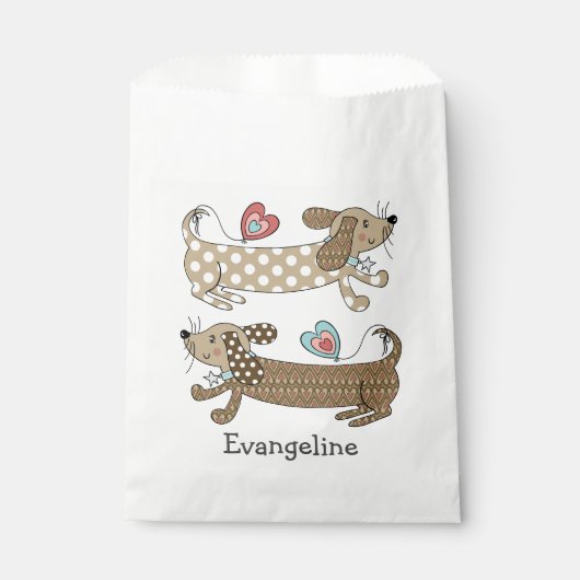 Sachets En Papier Dachshund, chien de saucisse personnalisé (Devant)