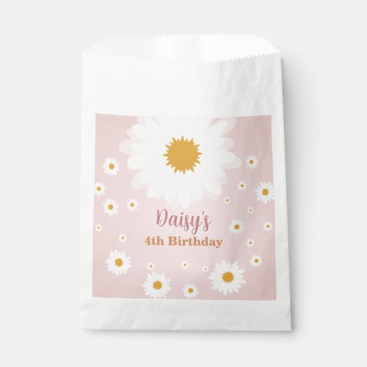 Sachets En Papier Daisy Pink Any Age Birthday (Devant)