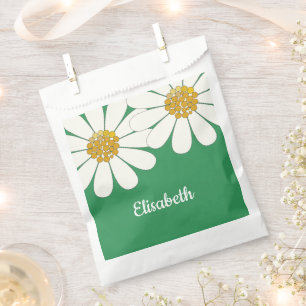 Sachets En Papier Daisy-white design floral personnalise le nom