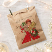 Sachets En Papier dame de Noël rétro (Coupé)