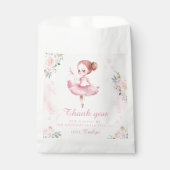Sachets En Papier Danse rose fille d'anniversaire merci pour les sac (Devant)