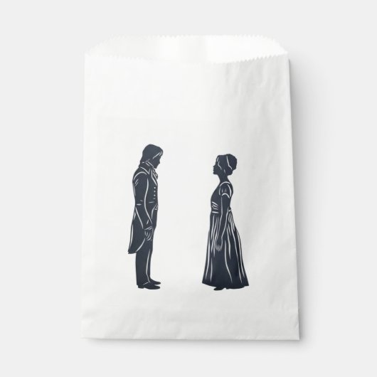 Sachets En Papier Darcy & Elizabeth silhouettes (Devant)