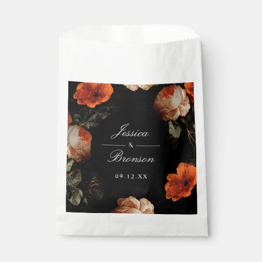 Sachets En Papier Dark Moody Romantic Floral Néerlandais Mariage (Devant)