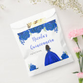 Sachets En Papier Dark Skin Princess Blue Floral Quinceanera (Scellé)