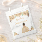 Sachets En Papier Dark Skin Princess Peach Floral Quinceanera (Coupé)