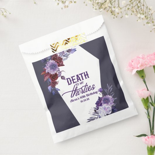 Sachets En Papier Décès à mes trente Floral 40e Anniversaire (Scellé)