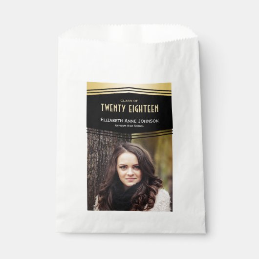 Sachets En Papier Déco Chevrons | 2 Photo Graduation Party (Devant)