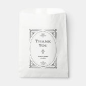 Sachets En Papier Déco moderne | Élégant Mariage noir et blanc (Devant)