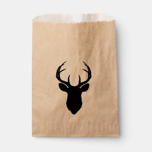 Sachets En Papier Deer Head Antlers Rustic Country Modern Faveur (Devant)