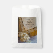 Sachets En Papier Dentelle de pays et fleurs Grange Mariage Merci (Devant)