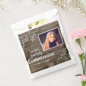 Sachets En Papier Dentelle rustique en bois Première sainte communio (Scellé)