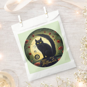 Sachets En Papier Déplaisant Black Chat Light Vert Joyeux Halloween