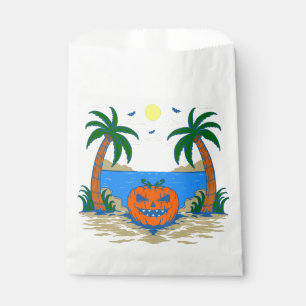 Sachets En Papier déplaisant halloween île tropicale citrouille