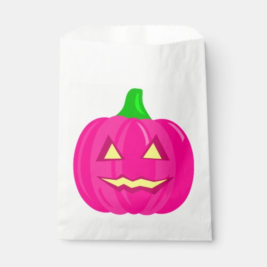 Sachets En Papier déplaisant halloween rose citrouille (Devant)
