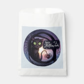 Sachets En Papier Déplaisant noir Chat clair Bleu Joyeux Halloween (Devant)