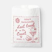Sachets En Papier Dernier Toast sur la Côte Red Bachelorette Party (Devant)