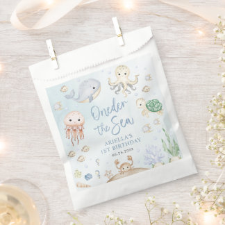 Sachets En Papier Derrière la mer Océan Animaux 1er anniversaire
